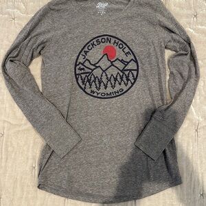 Jackson Hole WY Gray Long Sleeve Tee